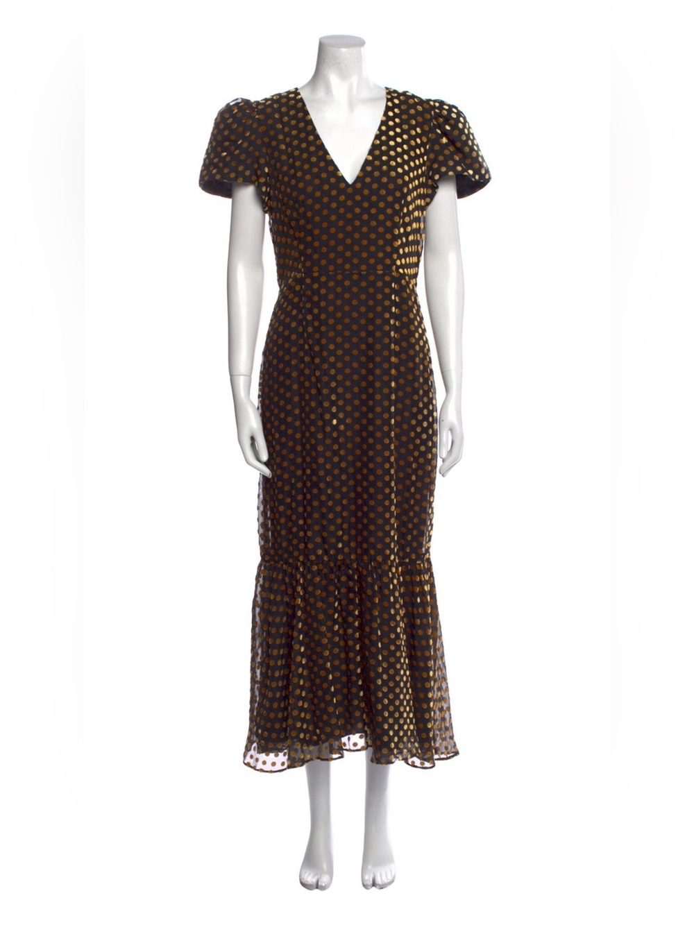RHODE Polka Dot Print Midi Length Dress